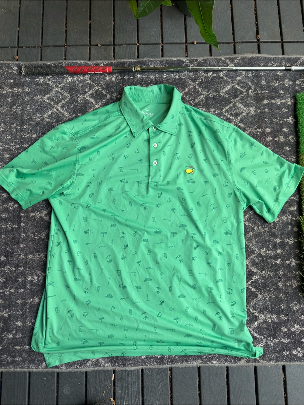 Masters Green Performance AOP Augusta Polo Shirt